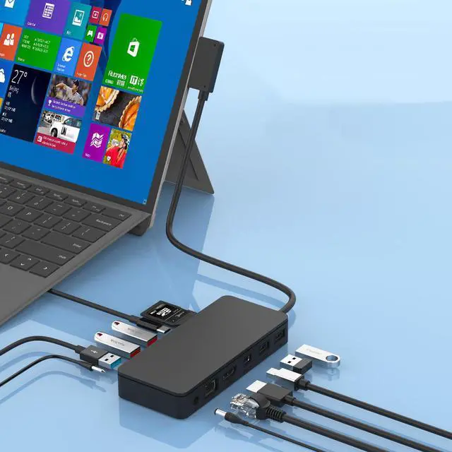 Main image of DIDA Docking Station for Surface Pro 6 5 4 3 11 in 1 USB HUB with USB 3.0 QC3.0 HDMI-Compatible Type C Data SD Reader 3.5mm Jack Headphone LAN Port DC Power Adapter