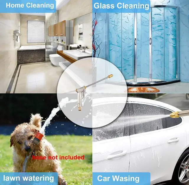 Alt view image 3 of 7 - DIDA Garden Hose Nozzle Heavy Duty, High Pressure Hose Sprayer, Standard Spray Nozzle for Hose with 4 Watering Patterns, Nozzle for Garden, Plants, Patio, Lawn, Car Washing