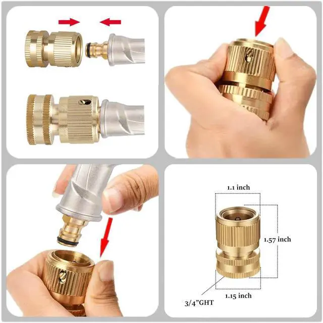 Alt view image 6 of 7 - DIDA Garden Hose Nozzle Heavy Duty, High Pressure Hose Sprayer, Standard Spray Nozzle for Hose with 4 Watering Patterns, Nozzle for Garden, Plants, Patio, Lawn, Car Washing