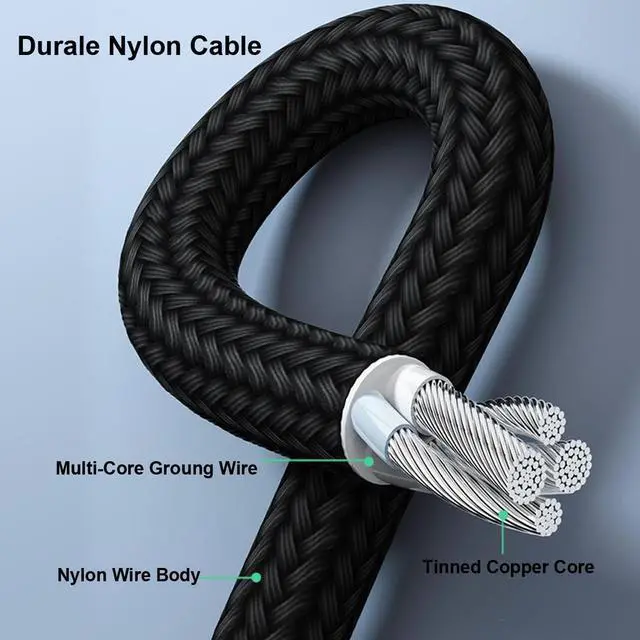 Alt view image 5 of 5 - Multi Charging Cable Dual Type C 5A Dual 1.2meters Cable Multi USB Cable USB Charging Cable Nylon Braided Dual USB C Charger Cable for Cell Phones and More