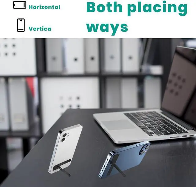 Alt view image 3 of 7 - 2 Packs Ultra Thin Kickstand for Cell Phone Black