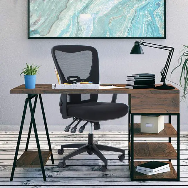 Alt view image 2 of 7 - Ergonomic Home Office Desk Chair High Back, Modern 360° Swivel Executive Computer Chair with Height Adjustable Armrests, Lumbar Support, Breathable Mesh Back, Black - 1 Pack, Load Capacity: 300 lbs