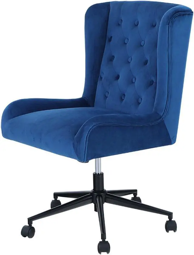 Alt view image 2 of 7 - Home Office Chair Morden Tufted Velvet Living Room Computer Desk Chair Ergonomic Swivel Office Chair Accent Adjustable Mid-Back Executive Task Chair With Armrest Supports 300lbs