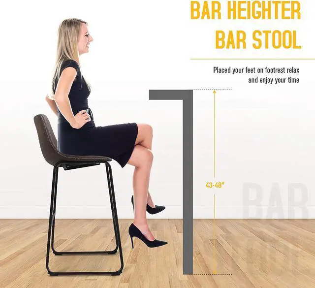 Alt view image 5 of 7 - Bar Stools Set of 2,30 Inches Counter Height Bar Stools with Back for Kitchen,Dining Room and Living Room,Modern Designed Bar Chair Furniture Decorate Every Room