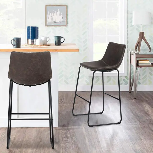 Alt view image 3 of 7 - Bar Stools Set of 2,30 Inches Counter Height Bar Stools with Back for Kitchen,Dining Room and Living Room,Modern Designed Bar Chair Furniture Decorate Every Room