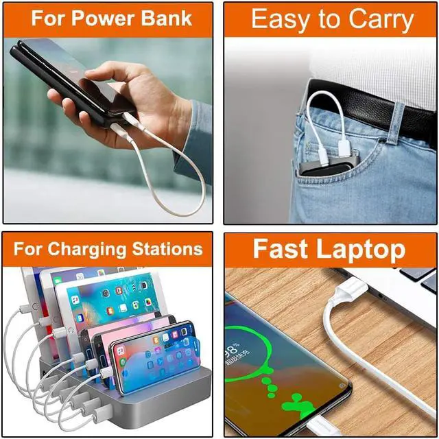 Alt view image 5 of 7 - Pezin & Hulin Ultra Short USB Cable,USB Type C Cable Fast Charge Cable Compatible with New MacBook, Samsung Galaxy Note 9 8, S10 S9, Nexus 5X/6P, Pixel 3XL and More(1FT 5 Pack)
