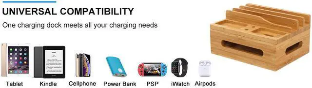 Alt view image 5 of 6 - Pezin & Hulin USB Charger Station for Multiple Devices ,5 Port USB Charging Stand for Apple Product,  AirPods,  Cellphone, iWatch, Tablet.(Includes Charger HUB,5 Cables, Watch & Headset Stand)