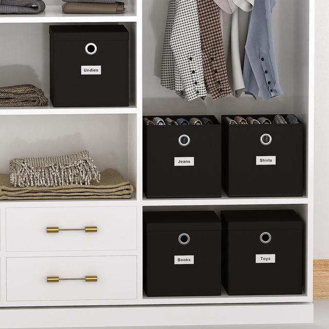 Alt view image 2 of 6 - Pezin & Hulin 6PACK Foldable Cloth Storage Box Closet Dresser Stackable Organizer Fabric Baskets Bins Containers Divider for Clothes, Shoes, Underwear, Bras, Socks, Lingerie, Clothing