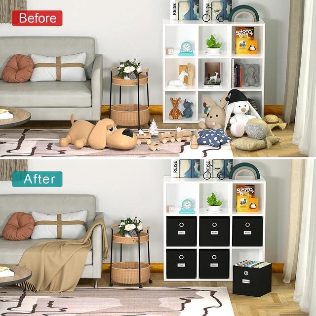 Alt view image 3 of 6 - Pezin & Hulin 6PACK Foldable Cloth Storage Box Closet Dresser Stackable Organizer Fabric Baskets Bins Containers Divider for Clothes, Shoes, Underwear, Bras, Socks, Lingerie, Clothing