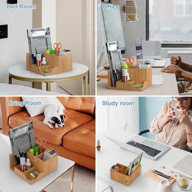 Alt view image 5 of 7 - Pezin & Hulin Desk Organizer Storage Box, Office Supplies Pencil Stationery Caddy, Desktop Organizer Pen Holder, Storage Box for Bedroom Living Room and Home Office