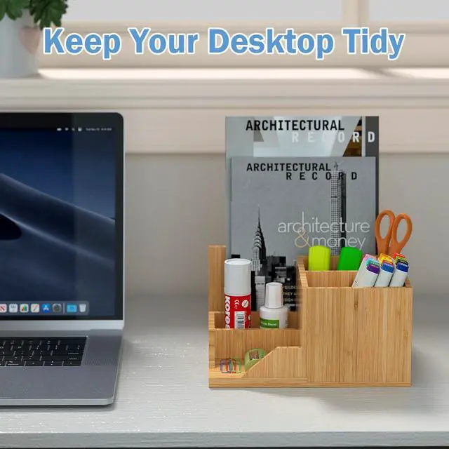 Alt view image 2 of 7 - Pezin & Hulin Desk Organizer Storage Box, Office Supplies Pencil Stationery Caddy, Desktop Organizer Pen Holder, Storage Box for Bedroom Living Room and Home Office
