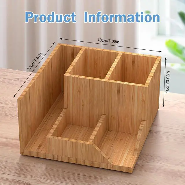 Alt view image 7 of 7 - Pezin & Hulin Desk Organizer Storage Box, Office Supplies Pencil Stationery Caddy, Desktop Organizer Pen Holder, Storage Box for Bedroom Living Room and Home Office