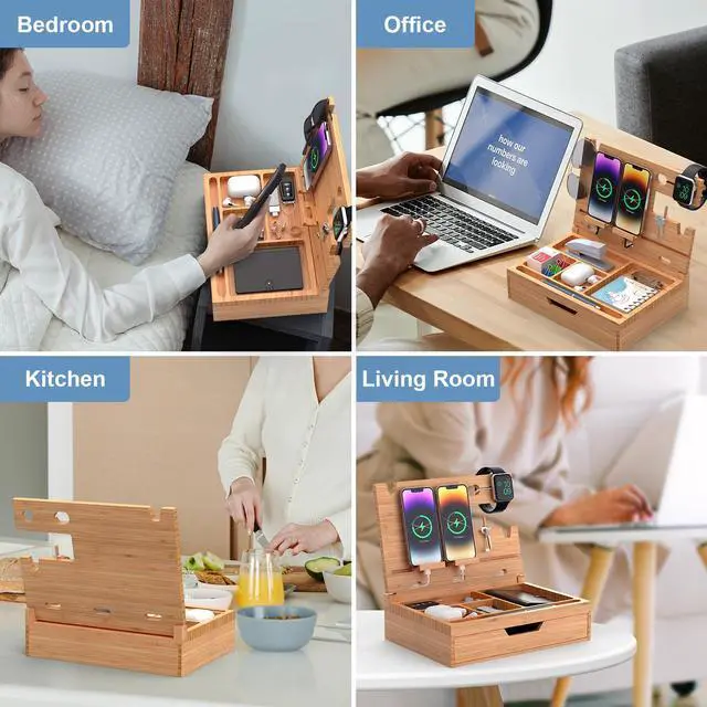 Alt view image 5 of 7 - Pezin & Hulin Desktop Storage Organizer, Desktop Organizer Office Storage Rack with Drawer, Display Shelf Rack, Office Supplies Desk Organizer