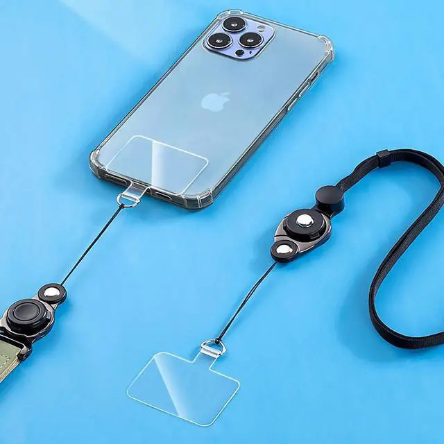 Alt view image 2 of 7 - Pezin & Hulin 6 PACK Mobile Phone Lanyard Patch Anti-lost Fixed Card Shell Connection Pendant Hole Transparent Clip(Without Lanyard)