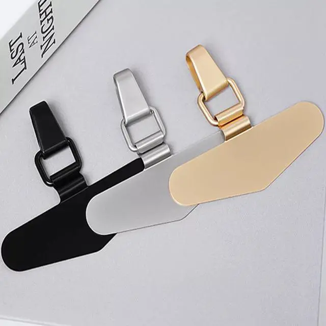 Alt view image 2 of 6 - Pezin & Hulin 2Pack Anti-lost Mobile Phone Lanyard Stainless Steel Patch Anti-lost Fixed Card Shell Connection Pendant Hole Clip(Without Lanyard) Black