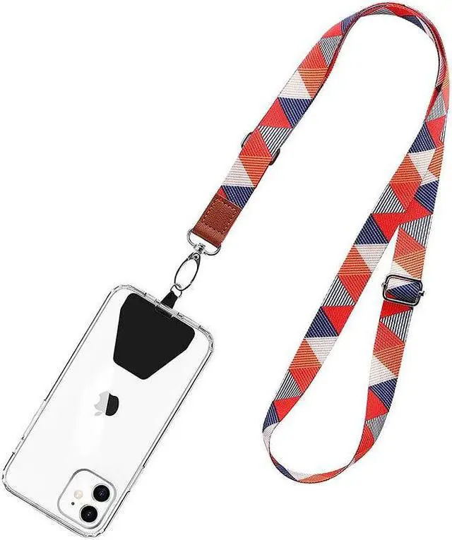 Alt view image 3 of 6 - Pezin & Hulin 138cm Adjustable Mobile Phone Lanyard, Diagonal Neck Hanging, Anti-lost Fixed Clip Patch, Widened Wrist Rope leopard print