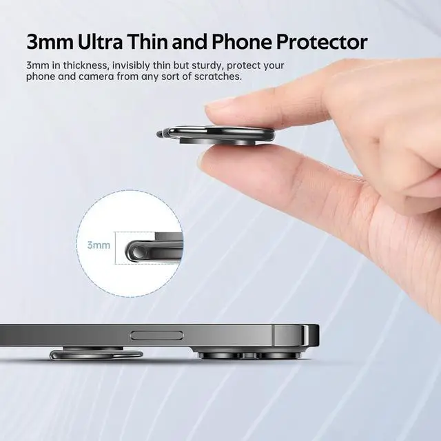 Alt view image 6 of 7 - Pezin & Hulin 2PCS Cell Phone Ring Holder Ultra-Thin Cute Cat Metal Finger Grip 360° Rotation 180° Flip Kickstand for Smart Phones & Tablets Rose Gold