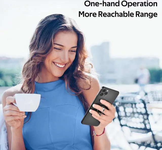 Alt view image 2 of 7 - Pezin & Hulin 2PCS Cell Phone Ring Holder Ultra-Thin Cute Cat Metal Finger Grip 360° Rotation 180° Flip Kickstand for Smart Phones & Tablets Rose Gold