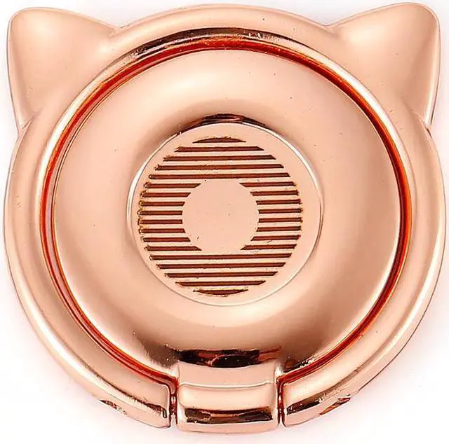 Main image of Pezin & Hulin 2PCS Cell Phone Ring Holder Ultra-Thin Cute Cat Metal Finger Grip 360° Rotation 180° Flip Kickstand for Smart Phones & Tablets Rose Gold
