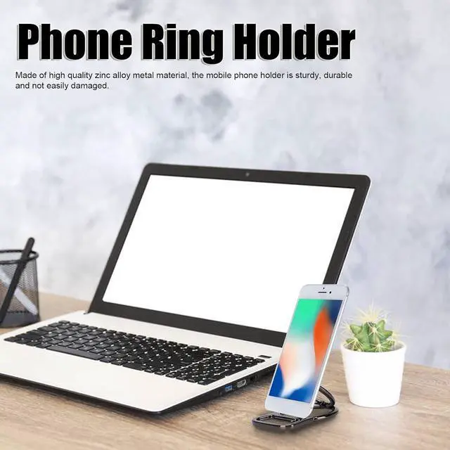 Alt view image 2 of 7 - Pezin & Hulin 360° Adjustable Foldable Mobile Phone Stand Angle Height Adjustable Desktop Mobile Phone Ring Grip Holder, Compatible with All Smart Phones