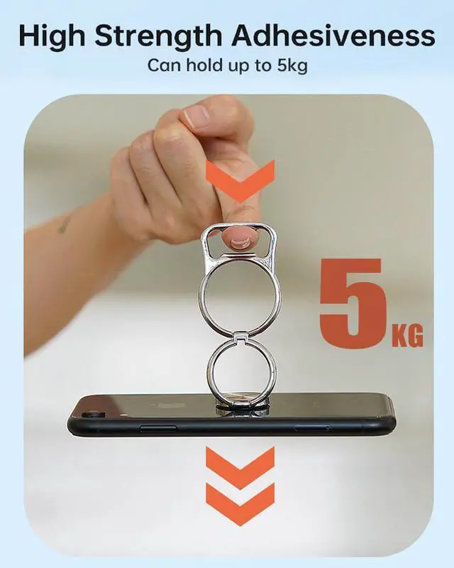 Alt view image 4 of 7 - Pezin & Hulin 360° Adjustable Foldable Mobile Phone Stand Angle Height Adjustable Desktop Mobile Phone Ring Grip Holder, Compatible with All Smart Phones