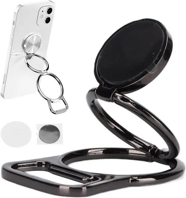 Main image of Pezin & Hulin 360° Adjustable Foldable Mobile Phone Stand Angle Height Adjustable Desktop Mobile Phone Ring Grip Holder, Compatible with All Smart Phones