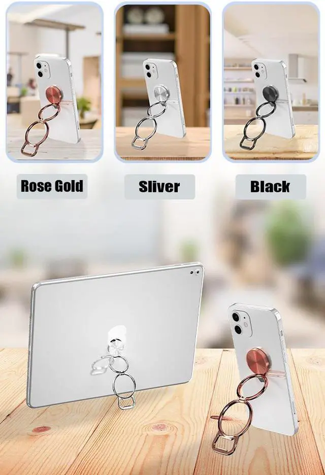 Alt view image 6 of 7 - Pezin & Hulin 360° Adjustable Foldable Mobile Phone Stand Angle Height Adjustable Desktop Mobile Phone Ring Grip Holder, Compatible with All Smart Phones