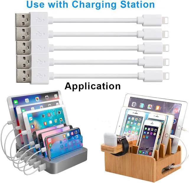 Alt view image 4 of 7 - Lightning Cables Pack 5 1FT(30CM), iPhone Charger Cables, Fast Charging Syncing Cords Compatible with iPhone XS/Max/XR/X/8/8Plus/7/7P/6S/iPad/IOS (White, Pack 5)