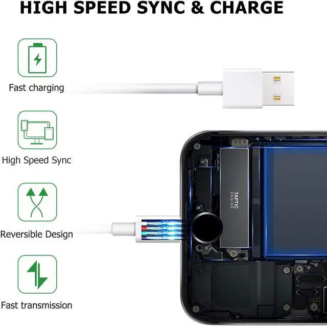 Alt view image 5 of 7 - Lightning Cables Pack 5 1FT(30CM), iPhone Charger Cables, Fast Charging Syncing Cords Compatible with iPhone XS/Max/XR/X/8/8Plus/7/7P/6S/iPad/IOS (White, Pack 5)