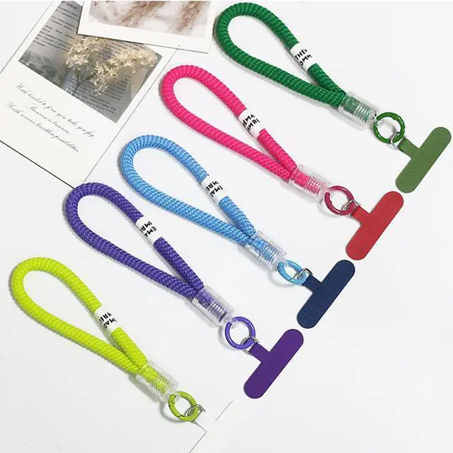 Alt view image 2 of 3 - Pezin & Hulin 2PACK Adustable Mobile Phone Lanyard Anti-lost Badges Phone Rope Neck Straps Patch Clip Patch Hanger Holder Wrist Neck Strap(31CM 5Colors) Yellow