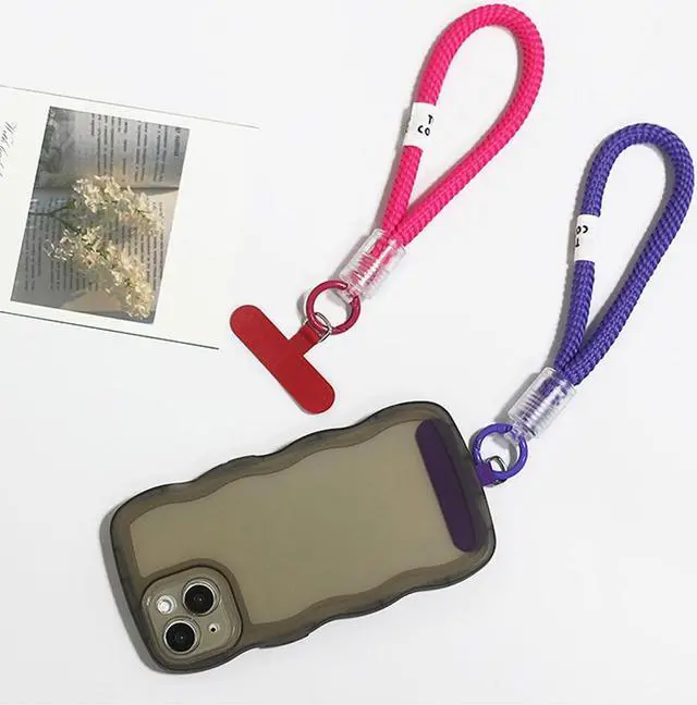 Alt view image 5 of 5 - Pezin & Hulin 2PACK Adustable Mobile Phone Lanyard Anti-lost Badges Phone Rope Neck Straps Patch Clip Patch Hanger Holder Wrist Neck Strap(31CM 5Colors) Pink