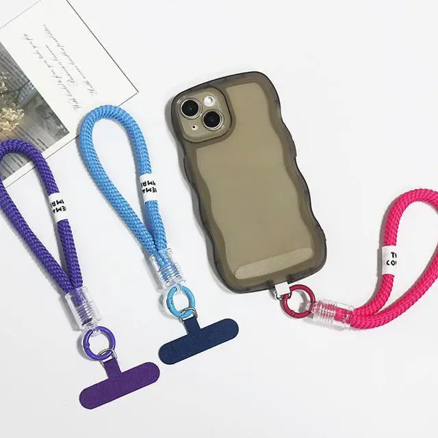 Alt view image 2 of 5 - Pezin & Hulin 2PACK Adustable Mobile Phone Lanyard Anti-lost Badges Phone Rope Neck Straps Patch Clip Patch Hanger Holder Wrist Neck Strap(31CM 5Colors) Pink