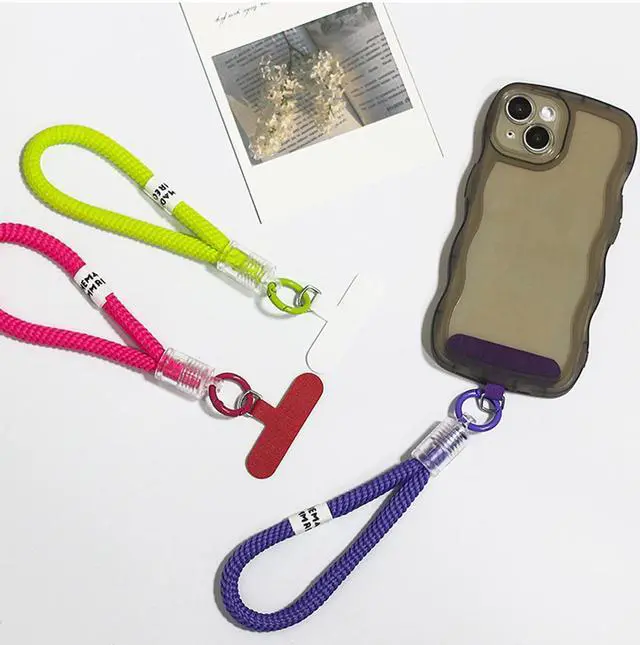 Alt view image 3 of 3 - Pezin & Hulin 2PACK Adustable Mobile Phone Lanyard Anti-lost Badges Phone Rope Neck Straps Patch Clip Patch Hanger Holder Wrist Neck Strap(31CM 5Colors) Yellow