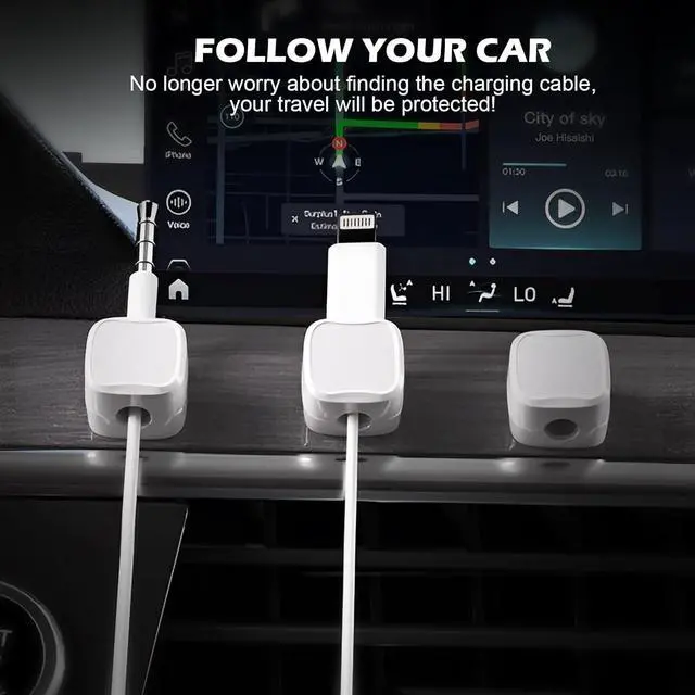 Alt view image 4 of 7 - Pezin & Hulin Magnetic Cable Clamps Management Organizer Kit, Cable Winder Wire Desktop Self-Adhesive Clips Cord Headphone Cord Holder, Black+White