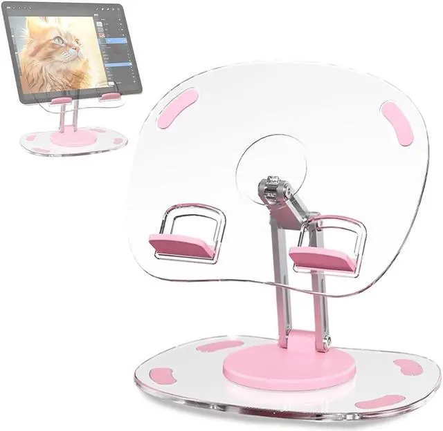 Main image of Pezin & Hulin 360 Degree Rotating Acrylic Mobile Phone Holder,Fully Adjustable Foldable Desktop Tablet Holder Stand Base, Desktop Ipad Stands for iPhone15 14 13