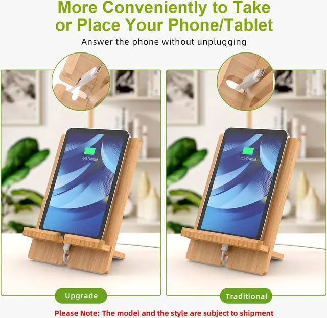 Alt view image 7 of 7 - Pezin & Hulin Portable Phone Tablet Holder Tablet desktop For iPad MiPad Samsung Tab MatePad Stand Mount Adjustable Flexible Fodable Bamboo Stand