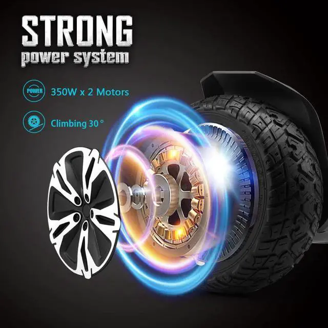 Alt view image 2 of 7 - GYROOR Warrior 8.5 inch All Terrain Off Road Hoverboard with Bluetooth Speakers and LED Lights, UL2272 Certified Self Balancing Scooter