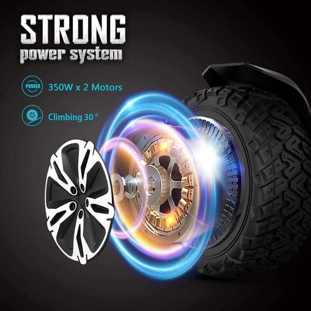 Alt view image 2 of 7 - GYROOR Warrior 8.5 inch All Terrain Off Road Hoverboard with Bluetooth Speakers and LED Lights, UL2272 Certified Self Balancing Scooter