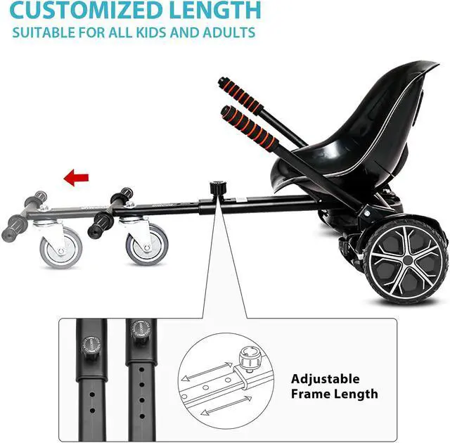 Alt view image 5 of 7 - GYROOR K1 Hoverboard Seat Attachment, Hover Board Accessory Go Kart with Adjustable Frame Length Compatible with 6.5'' 8'' 10'' Hoverboards Self Balancing Scooter for Kids and Adults