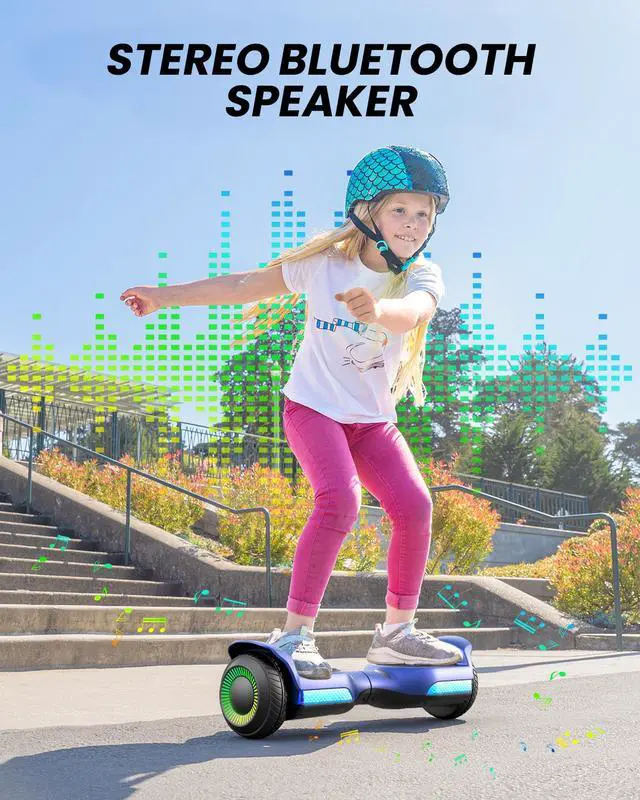 Alt view image 5 of 6 - Gyroor Hoverboard New G13 All Terrain Hoverboard with LED Lights & 500W Motor, Self Balancing Off Road Hoverboards with Bluetooth for Kids ages 6-12 and Adults Gift Black