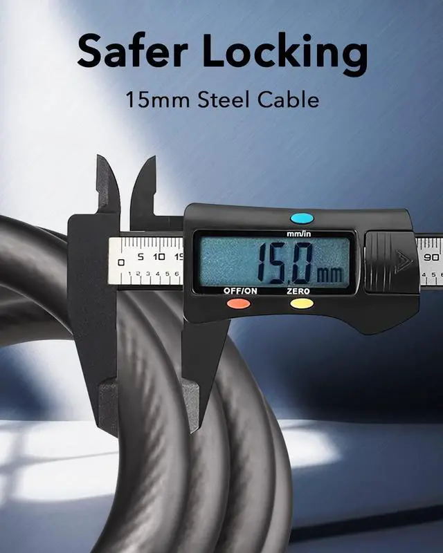 Alt view image 3 of 7 - Gyroor Bike Lock with 5-Digit Resettable Combination Bicycle Lock for Bikes and Scooters