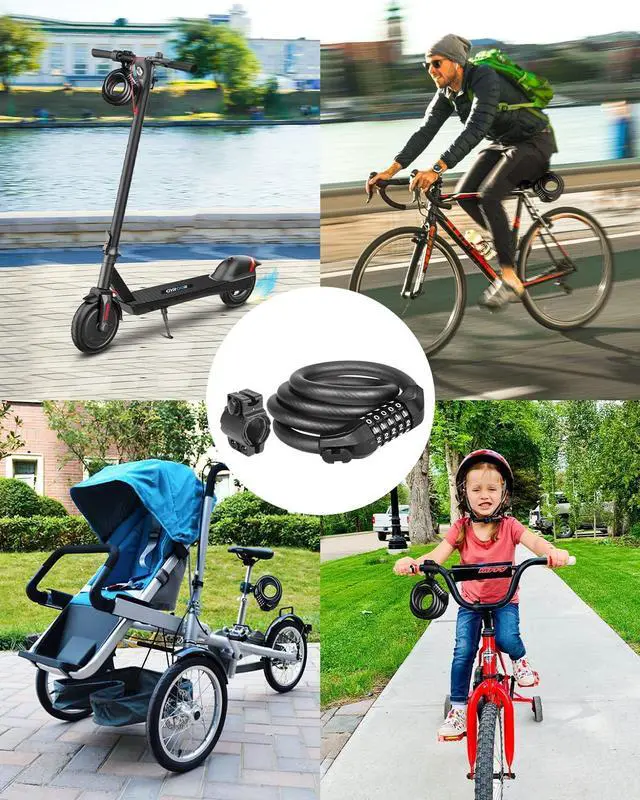 Alt view image 7 of 7 - Gyroor Bike Lock with 5-Digit Resettable Combination Bicycle Lock for Bikes and Scooters