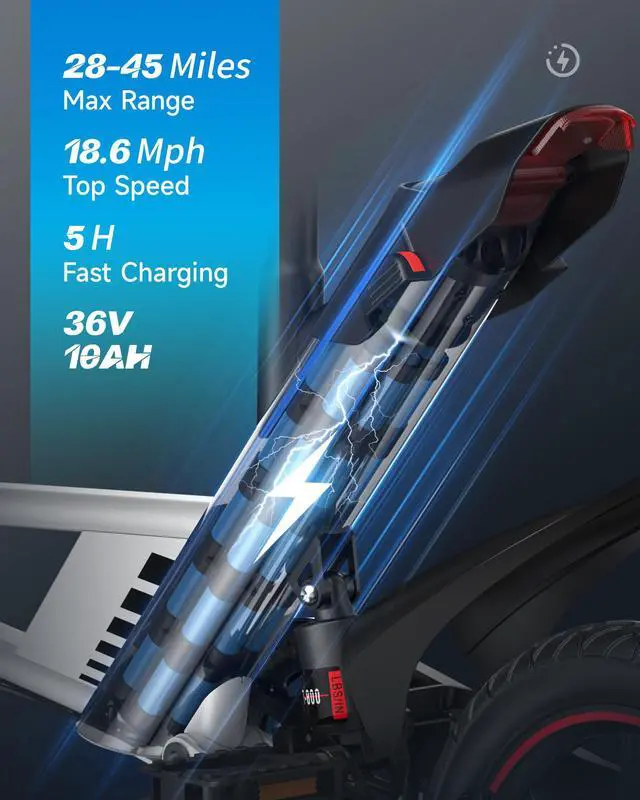Alt view image 3 of 7 - Gyroor Updated 14" Ebike 450W Electric Bike for Adults, 18.6MPH 3 Riding Modes Mini Electric Bike with 36V 10AH Battery UL2849 (Free Lock)