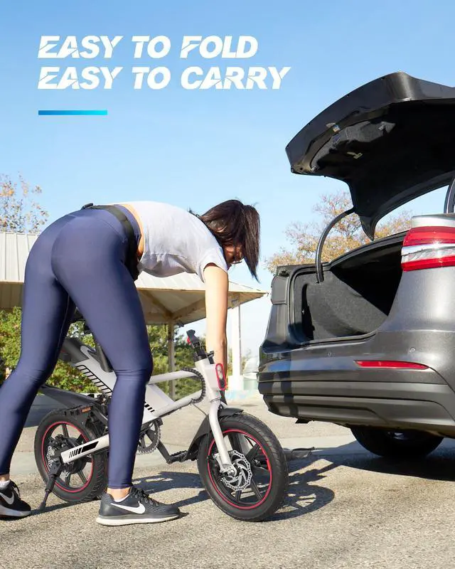 Alt view image 6 of 7 - Gyroor Updated 14" Ebike 450W Electric Bike for Adults, 18.6MPH 3 Riding Modes Mini Electric Bike with 36V 10AH Battery UL2849 (Free Lock)
