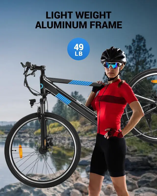 Alt view image 5 of 6 - GYROOR 350W Electric Bike 26" Electric Mountain Bike for Adults, 36V Built-in Hidden Removable Battery with Shimano 7 Speed City Commuter Bike for Man Woman - UL2849