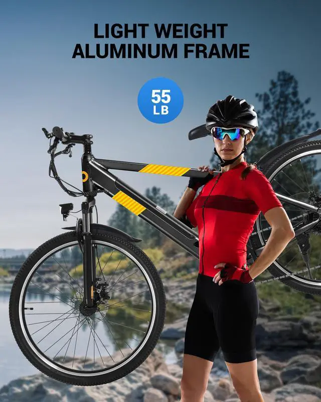 Alt view image 6 of 7 - GYROOR 550W Electric Bike 26" Electric Mountain Bike for Adults, 48V Built-in Hidden Removable Battery, Up to 50 Miles with Shimano 21 Speed City Commuter Bike for Man Woman - UL2849