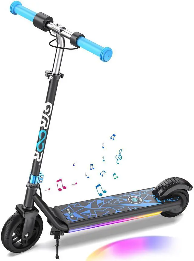 Main image of Gyroor H30 Max Electric Scooter for Kids Ages 6-12, 150W Powerful Motor, Bluetooth Music, Dual Brake System, Adjustable Height and Speed, Best Gifts for Kids, UL-Certified Scooter, Blue