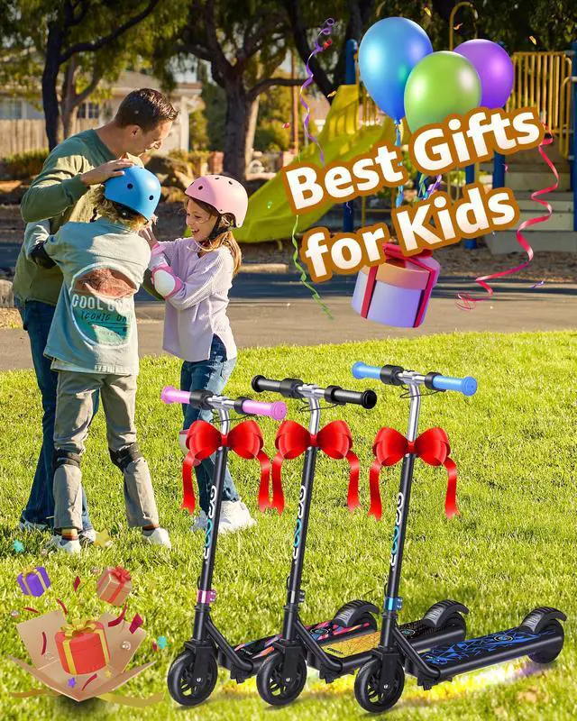 Alt view image 6 of 6 - Gyroor H30 Max Electric Scooter for Kids Ages 6-12, 150W Powerful Motor, Bluetooth Music, Dual Brake System, Adjustable Height and Speed, Best Gifts for Kids, UL-Certified Scooter, Blue