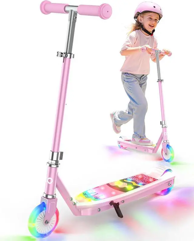 Main image of Gyroor KS2 Kids Electric Scooter, 5 MPH Speed Safe Ride with Foot Sensor Start, LED Lights, Adjustable Handlebar, 2 Hour Fast Charging, UL2272 Certified, Ages 612, 121 lb Max Load, Pink