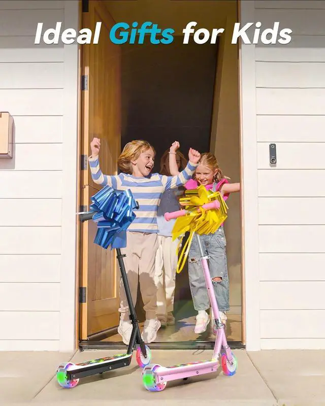 Alt view image 7 of 7 - Gyroor KS2 Kids Electric Scooter, 5 MPH Speed Safe Ride with Foot Sensor Start, LED Lights, Adjustable Handlebar, 2 Hour Fast Charging, UL2272 Certified, Ages 612, 121 lb Max Load, Black